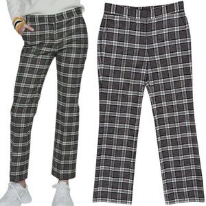 Maje Prity Carreaux Plaid Print Mid-Rise Wool Blend Trouser Pants Size 34